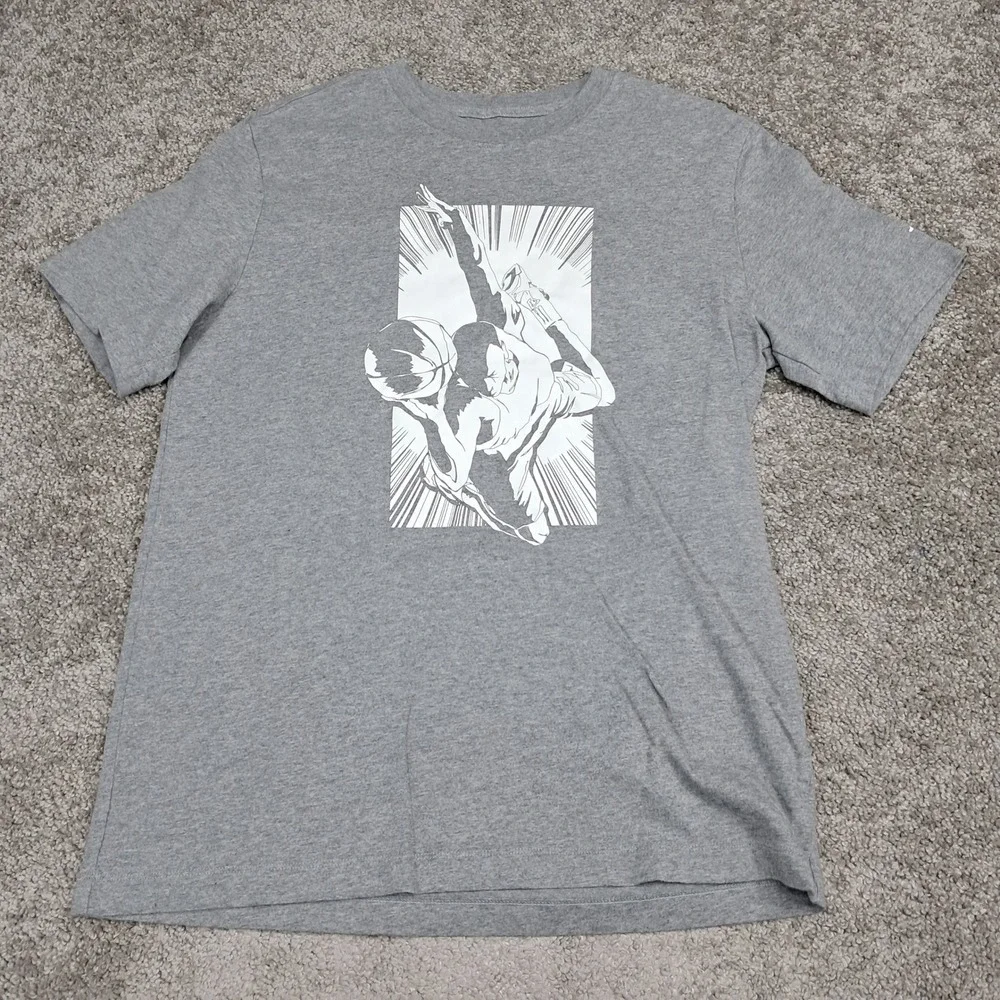 Jordan Mens Gray Graphic Basketball Jumpman T-Shirt Size‎ M RN56323